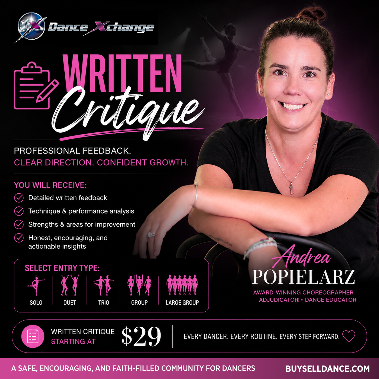 Written Judge Critique from Andrea Popielarz