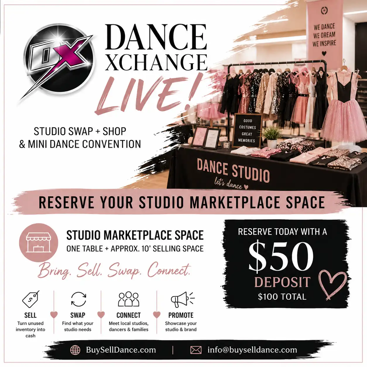 Dance Xchange LIVE – Studio Marketplace Deposit